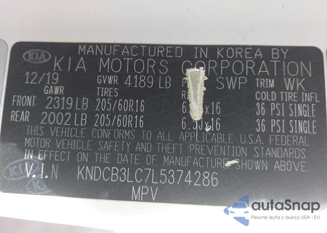 2020 Kia Niro Lxs from USA, damaged, VIN KNDCB3LC7L5374286